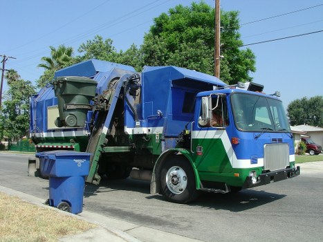 Photograph of house clearance team beginning work at a property